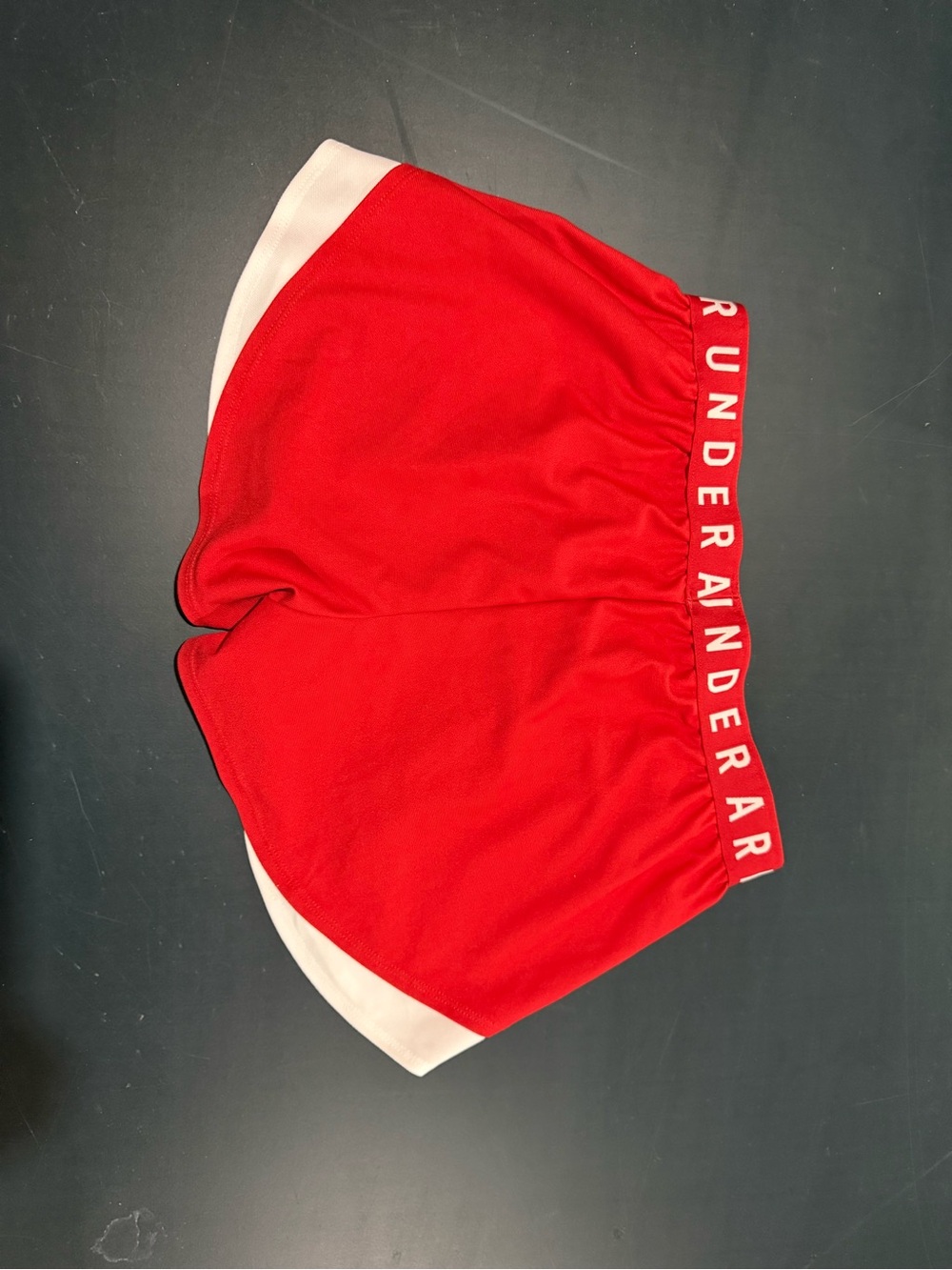 Under Armour Red and White Women’s Athletic Shorts - Picture 3 of 4